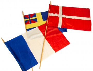 Group of Vintage International Parade Flags